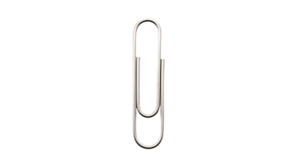 Metal Paperclip: A Simple Design, Perfectly Transparent Background