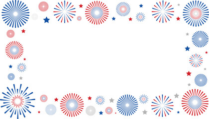 USA Patriotic Fireworks Border , 4th July Background, Independence Day 
