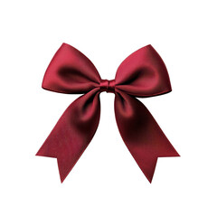 Naklejka premium Elegant burgundy ribbon bow on a black background