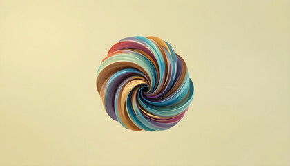 Colorful Twisted Spiral Shape on Soft Background for Abstract Art