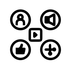 Set of social media icons. Social network vector symbols.
