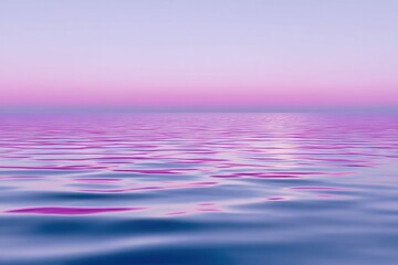 Tranquil Ocean Ripples Reflecting Sunset Sky in Serene Seascape