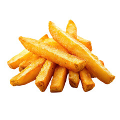 Crispy golden French fries stacked appetizingly
