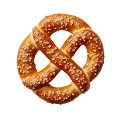 Freshly baked soft pretzel with salt crystals