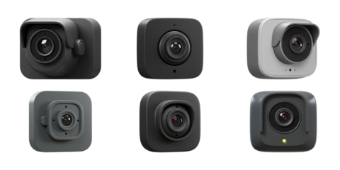 Multitude of Cameras: A collection of diverse cameras, exhibiting various forms and hues. Each camera showcases a distinct appearance, ready to capture life's memorable moments.