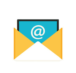 Flat Design Concept Email Send Icon Vector Illustration Free Vector