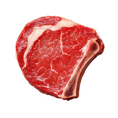 Fototapeta premium Fresh raw ribeye steak on a black background