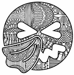 Creative Mandala Coloring Pages with Fun Doodles, Abstract Patterns, Kawaii Food and Relaxing...