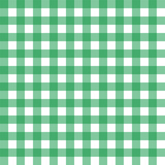 Gingham seamless pattern in green and white.Checkered tartan plaid repeat pattern for Christmas.Geometric vector illustration background wallpaper texture for fabric and prints.