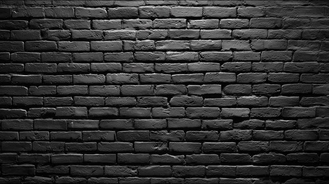 top view on black ceramic brick wall surface texture background. Stop motion animation loop
