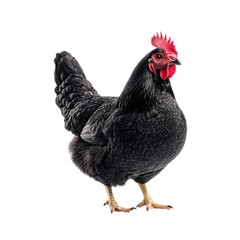 Fototapeta premium Majestic black hen with vibrant red comb