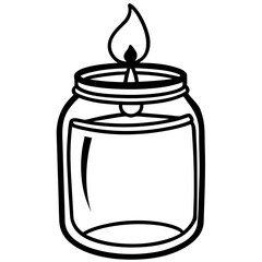 Minimal Jar Candle Line Art