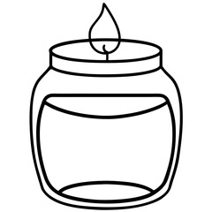 Minimal Jar Candle Line Art