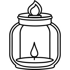 Minimal Jar Candle Line Art