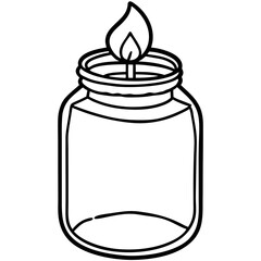 Minimal Jar Candle Line Art