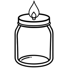 Minimal Jar Candle Line Art