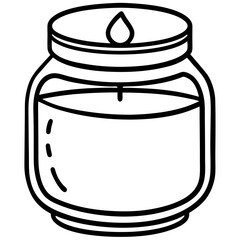 Minimal Jar Candle Line Art