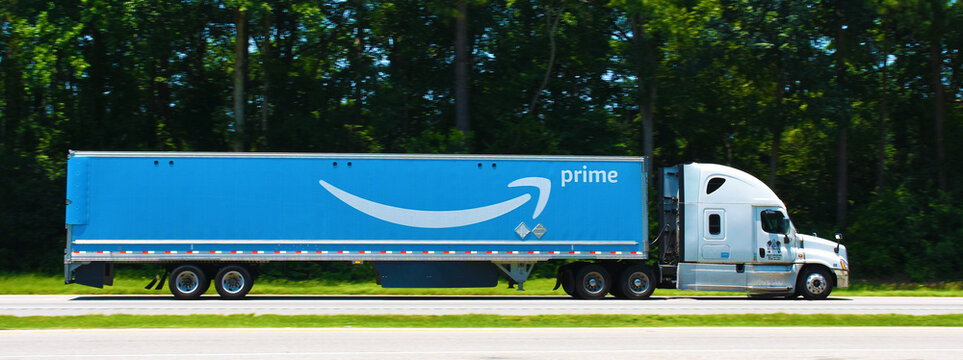A truck of Amazon Prime, North Carolina, USA