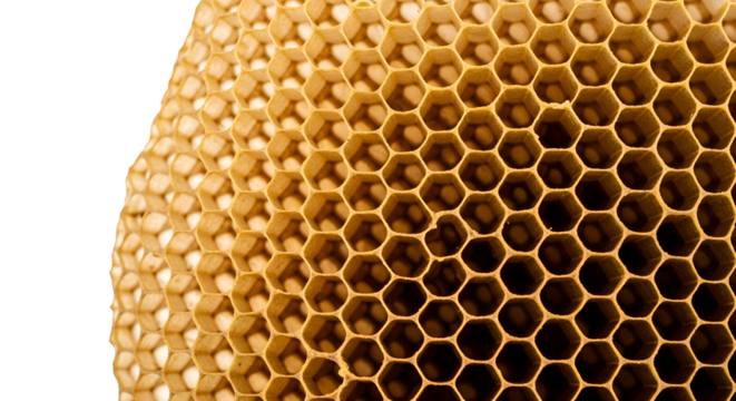 Hexagonal Honeycomb Structure: Nature's Geometry,  Amazing Design, Transparent Background