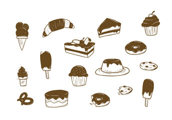 Yummy Dessert hand drawn doodle element