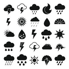 A set of weather icon with white background