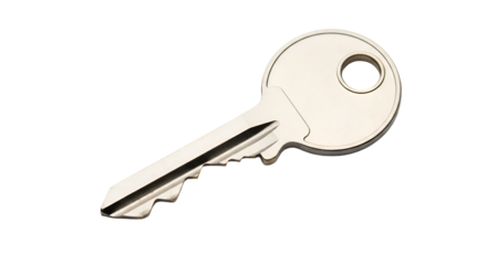 Unlocking Secrets: A Metal Key on Transparent Background