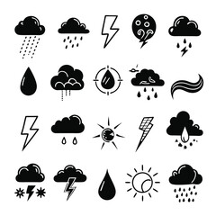 A set of weather icon with white background