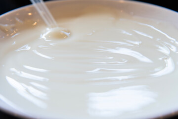 yogurt on the dish