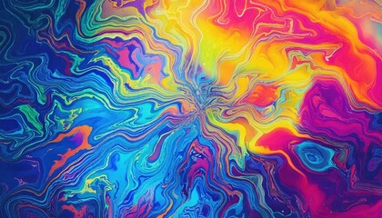 Psychedelic Trippy Holographic Texture with Colorful Stains and Tie-Dye Effect