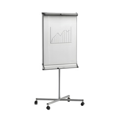 Visualizing Growth: A simple flip chart with a line graph illustrates the trend of a growing chart. Demonstrating the simplicity of data visualization