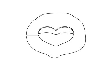 Scrambled eggs drawn with one continuous line, World egg day simple web banner, background. One continuous line drawing with , banner, greeting card, brochure, menu, logo. Food, snack, meal.