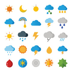 A set of weather icon with white background