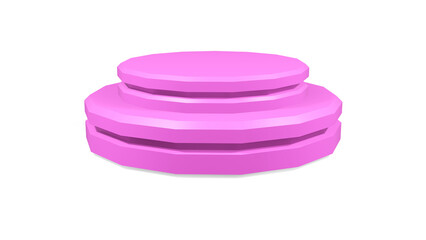 3d lilac pedestal podium mockup round shape for design and product presentation on white isolated background