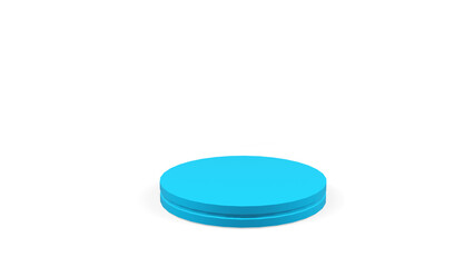 3d blue pedestal podium mockup round shape for design and product presentation on white isolated background