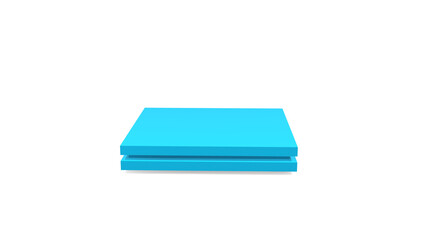 3d blue pedestal podium mockup square shape for design and product presentation on white isolated background
