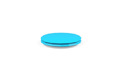 3d blue pedestal podium mockup round shape for design and product presentation on white isolated background