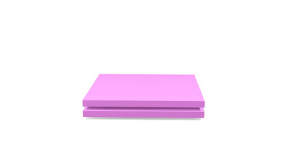 3d lilac pedestal podium mockup square shape for design and product presentation on white isolated background
