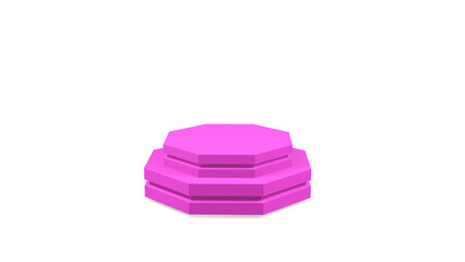 3d lilac pedestal podium mockup octagon shape for design and product presentation on white isolated background