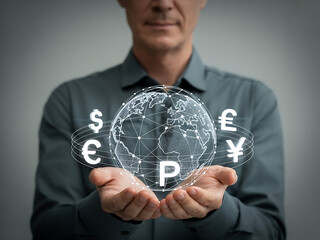 Global forex exchange and money trade transfers concept. International trade and money transfers from different currencies internationally an unique image of  further tread .