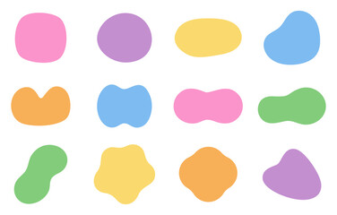 Colorful Fluid Blob Shapes – Flat Abstract Multicolor Design Set

