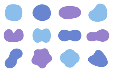 Cool Tone Fluid Blob Shapes – Blue and Purple Abstract Design Collection

