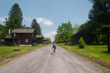 Fototapeta premium a happy celebration on a rural Pennsylvania dirt road