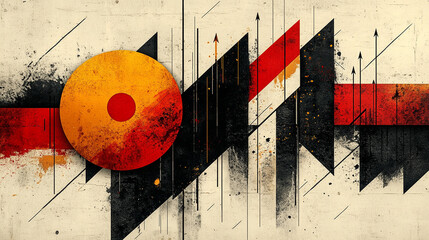 Abstract geometric shapes on textured background