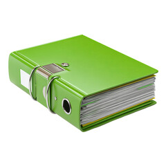 Green file Folder: A vibrant green file folder, meticulously organized and ready to store important documents. Perfect for any office or home office organization.