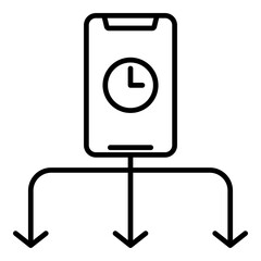 Time Management Outline Icon Vector Illustration