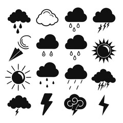 A set of weather icon with white background