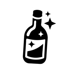 Illustration of a bottle with stars around it icon