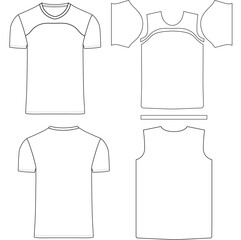 Sports jersey t-shirt vector design template front and back vector template