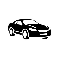 Illustration of a black car with white tire details