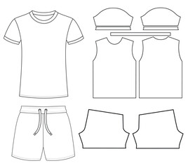 Sports jersey t-shirt vector design template front and back vector template